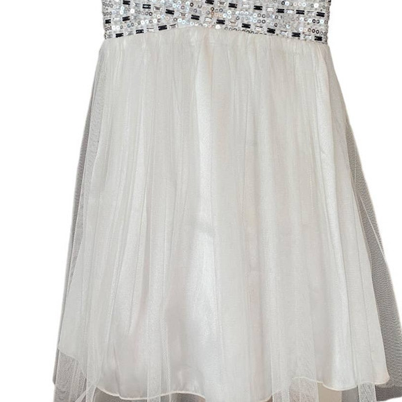 B. Darling White Black Sequin Sweet Heart Cocktail‎ Special Occasion Dress 3/4 - Picture 3 of 10
